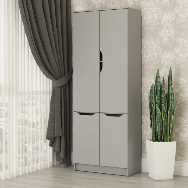 Шафа розпашна 4Д Лілу 80x40x210 см Сіра мишка