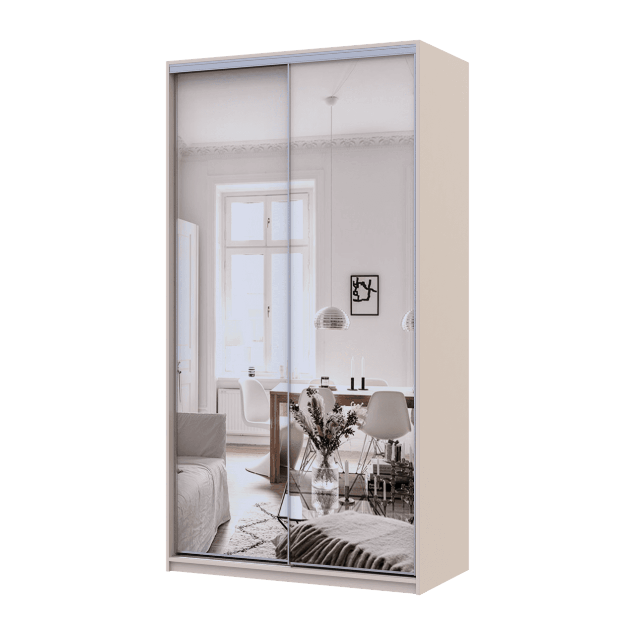 Шафа купе Doros Сіті Лайт Кашемір 2 Дзеркала 120х60х225 (80736341)