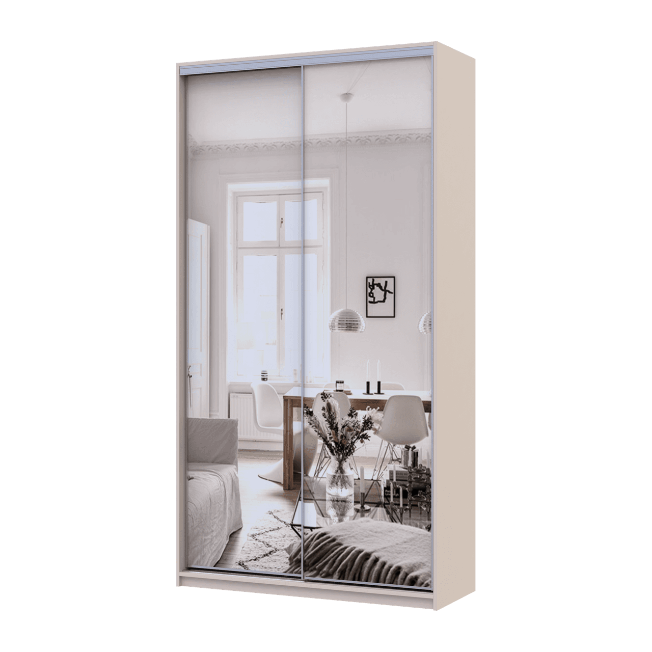 Шафа купе Doros Сіті Лайт Кашемір 2 Дзеркала 120х45х225 (80736344)