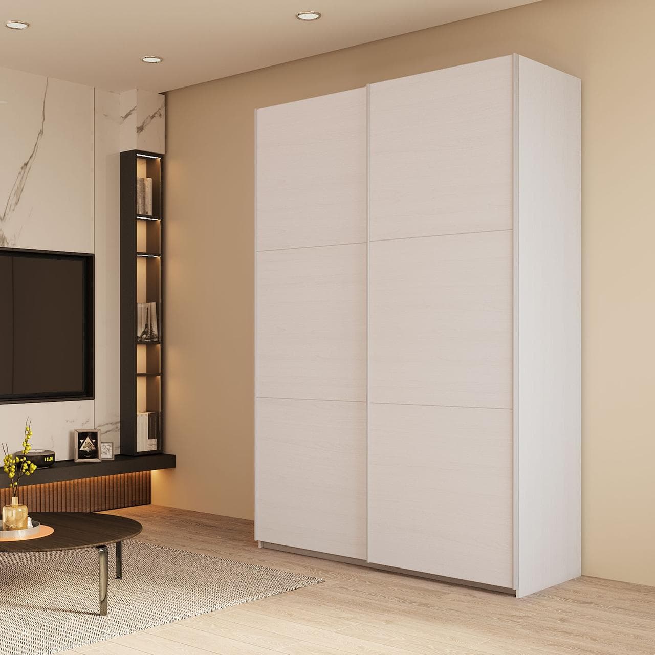 Шафа купе Doros G-Caiser Білий / Білий 2 ДСП / 3 частини 180х60х240 (42002108)