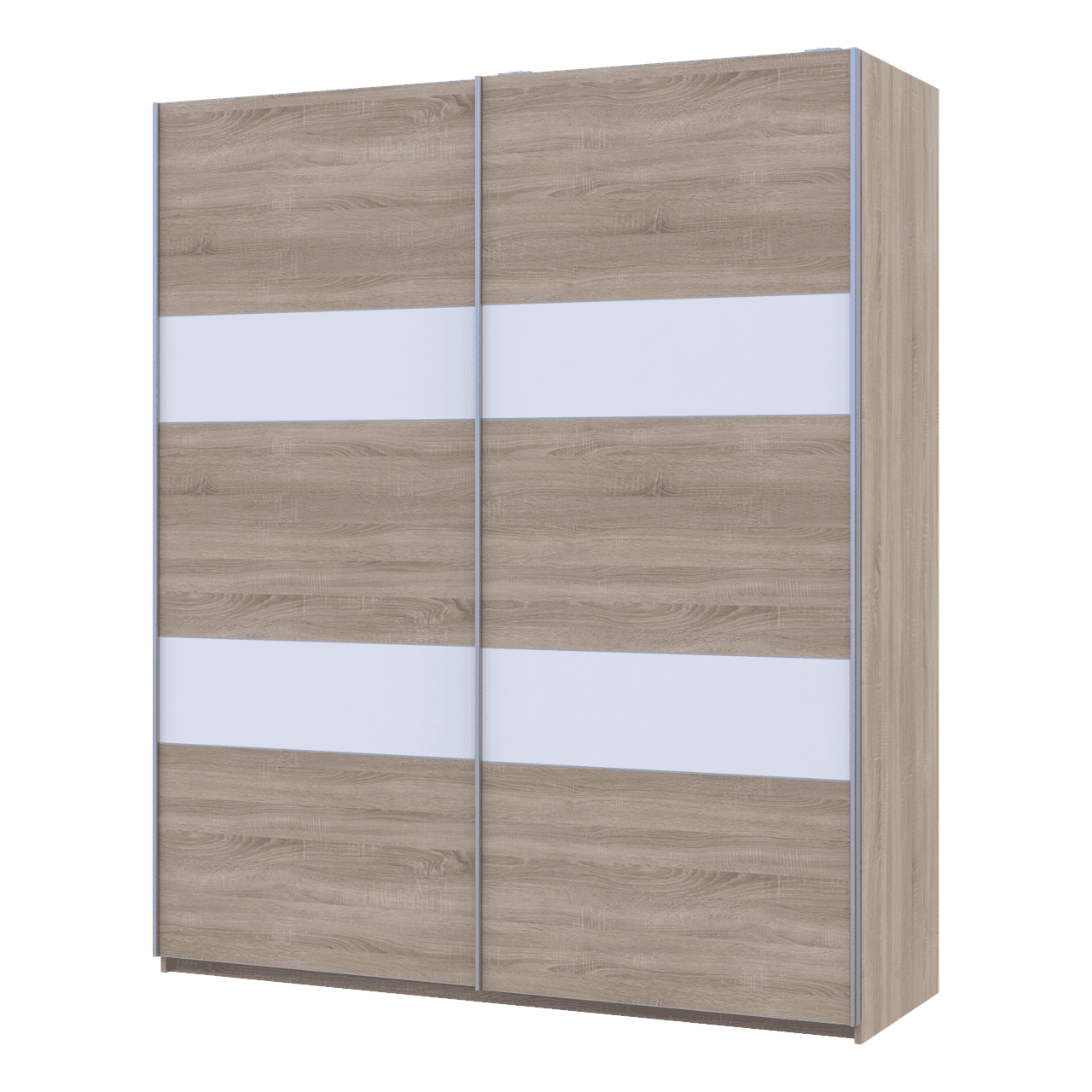 Шафа купе Doros L-Caiser Дуб сонома вставки Білий 2 ДСП 180х60х213 (65789455)