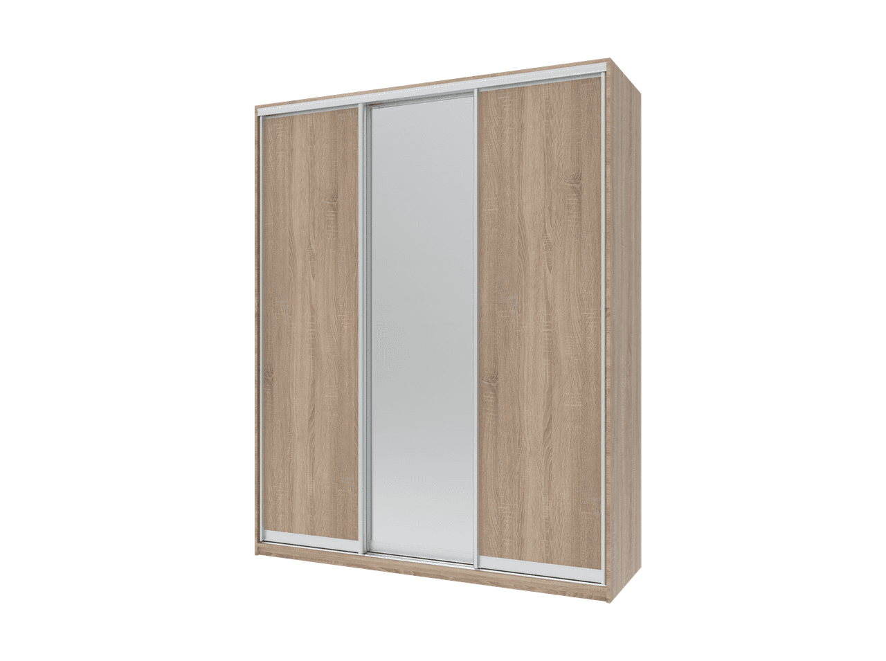 Шафа купе Doros Сіті Лайт Дуб Cонома 2 ДСП / 1 Дзеркало 180х60х225 (41070010)