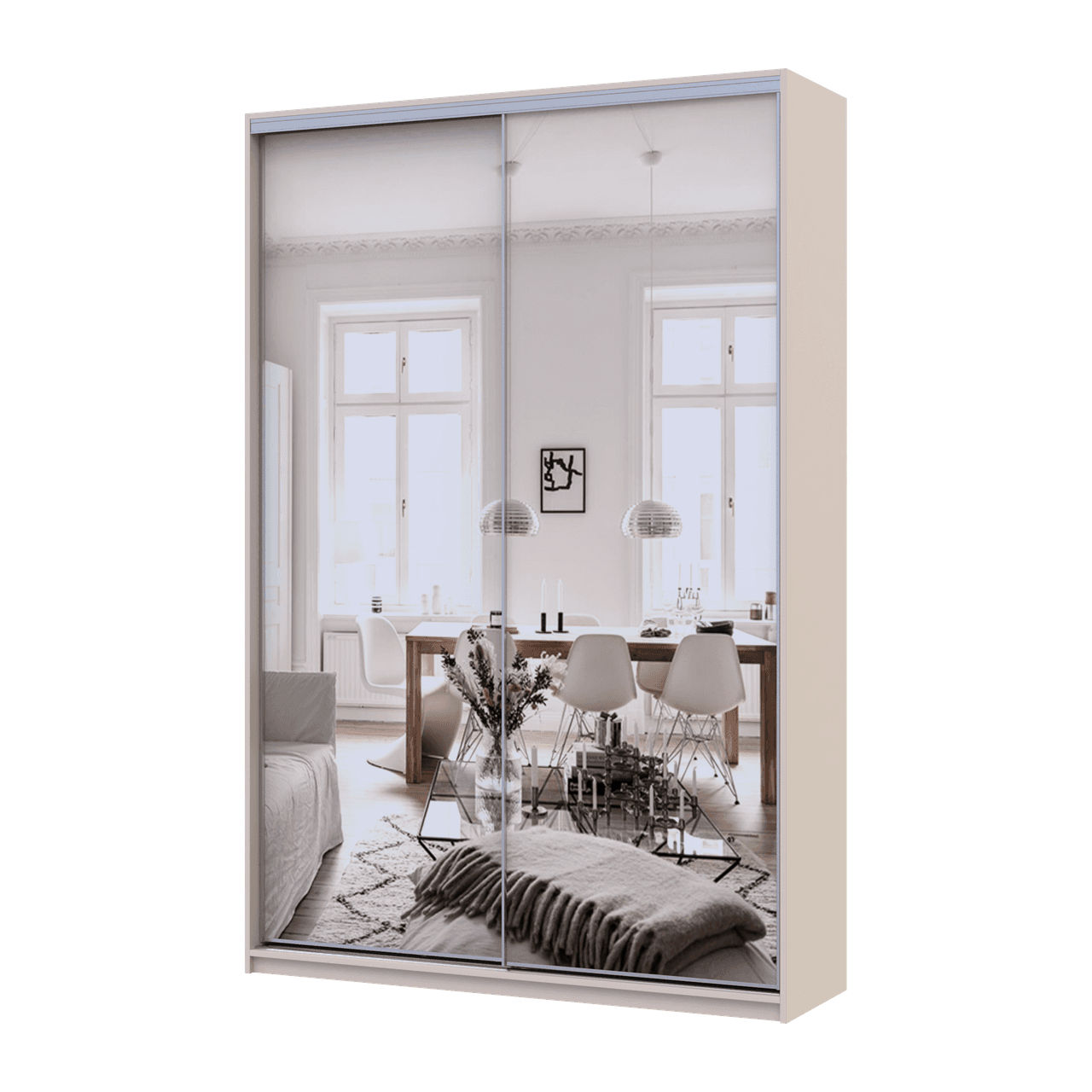 Шафа купе Doros Сіті Лайт Кашемір 2 Дзеркала 150х45х225 (80736362)