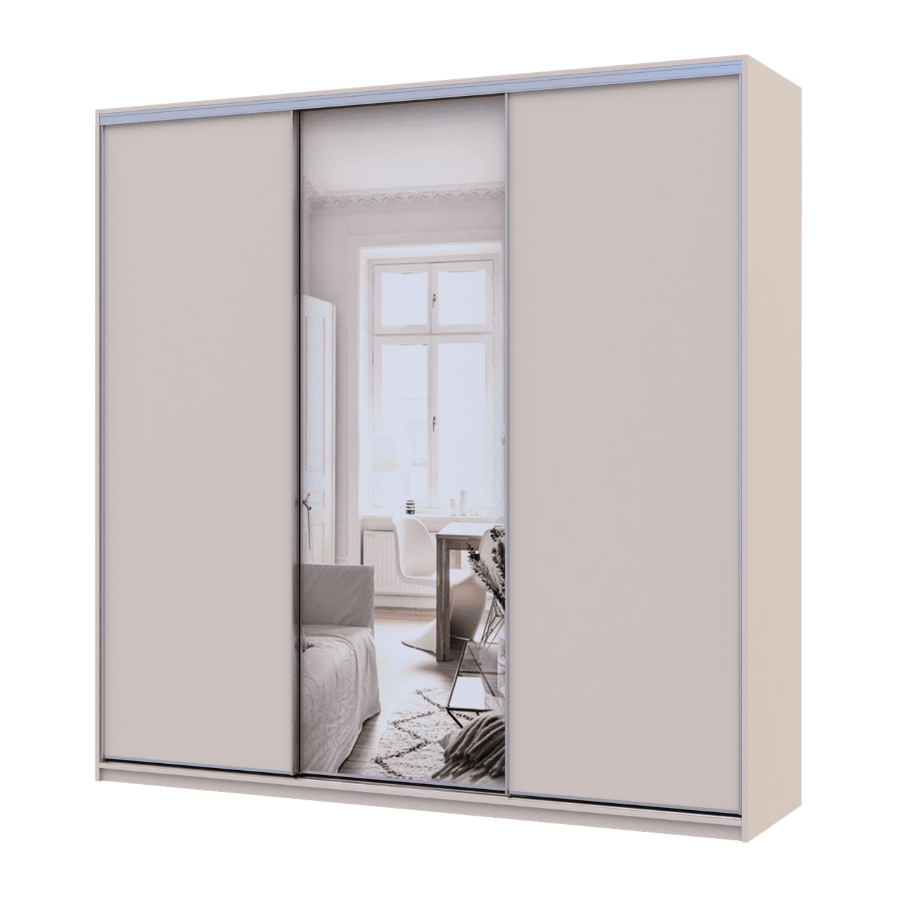 Шафа купе Doros Сіті Лайт Кашемір 2 ДСП / 1 дзеркало 225х60х225 (80736383)