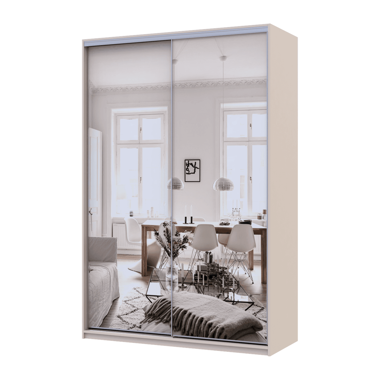 Шафа купе Doros Сіті Лайт Кашемір 2 Дзеркала 150х60х225 (80736359)