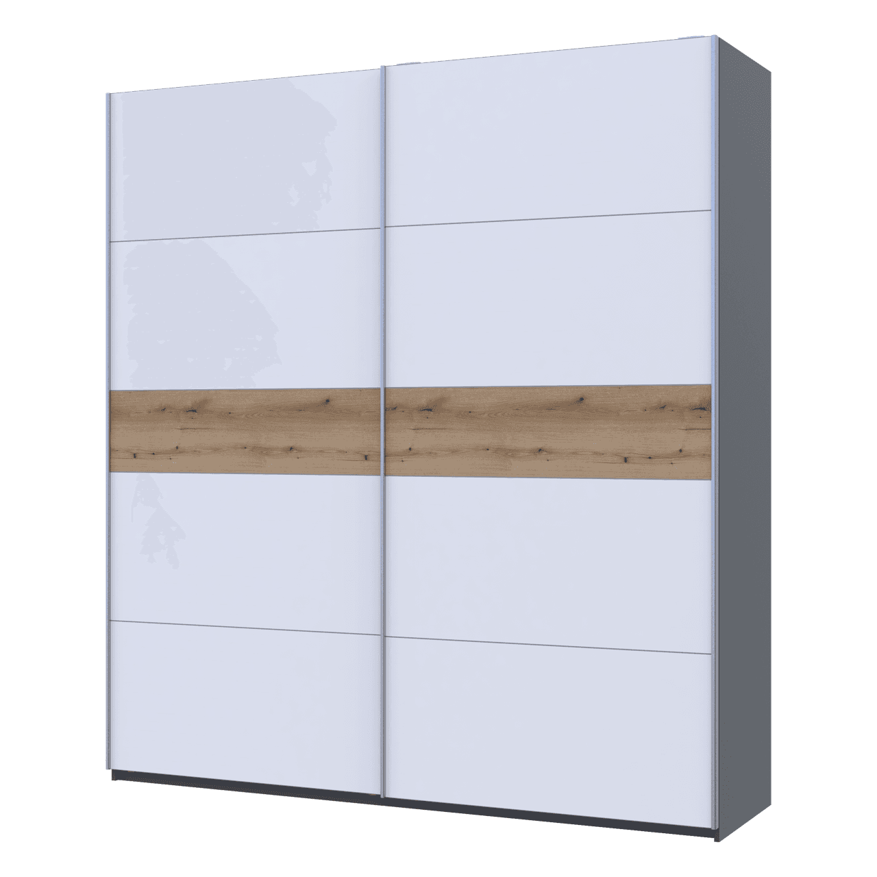 Шафа купе Doros G-Caiser Графіт/Білий вставка Дуб Евок 2 ДСП /5 частин 220х60х240 (44900286)