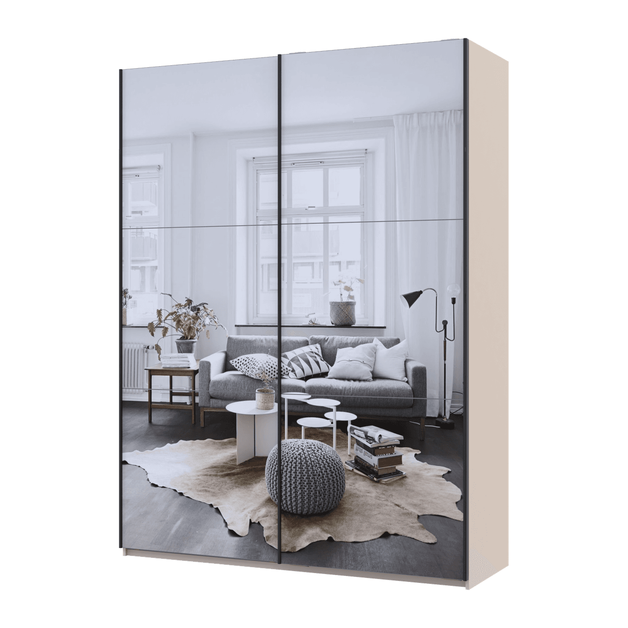 Шафа купе Doros G-Caiser Кашемір 2 Дзеркала 3 частини 180х60х240 (42005324)