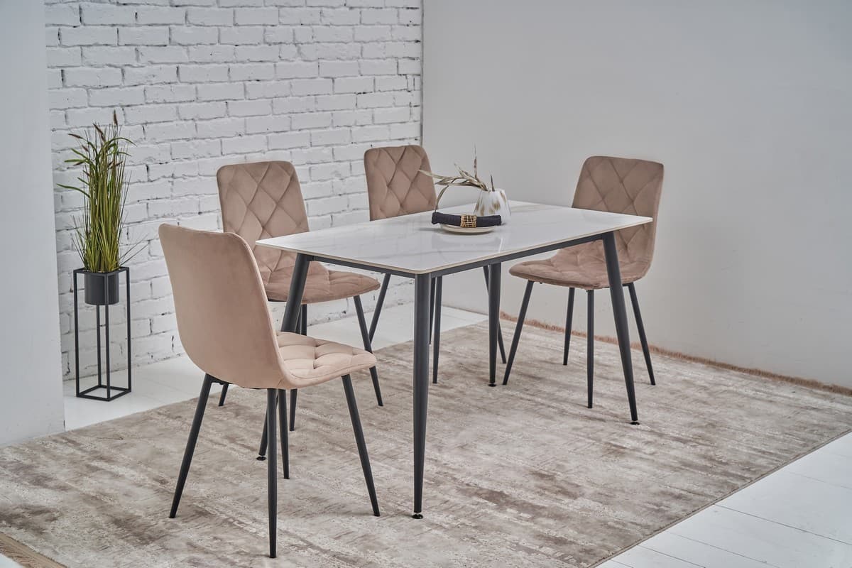 Стілець N-41 капучино велюр + чорний 10