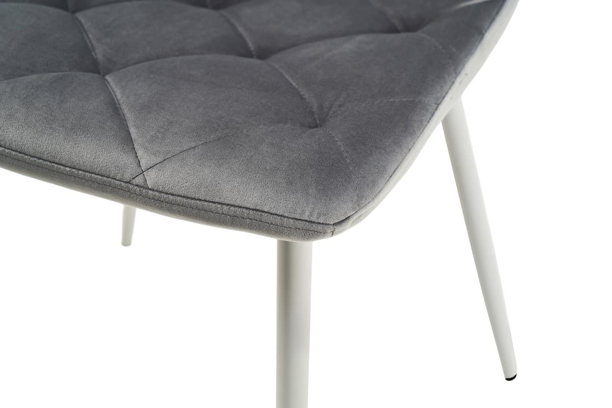 Стілець N-41 світло-сірий велюр + білий 8