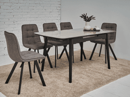 Керамічний стіл  TM-76 калакатта мармур (сіра кераміка) + чорний