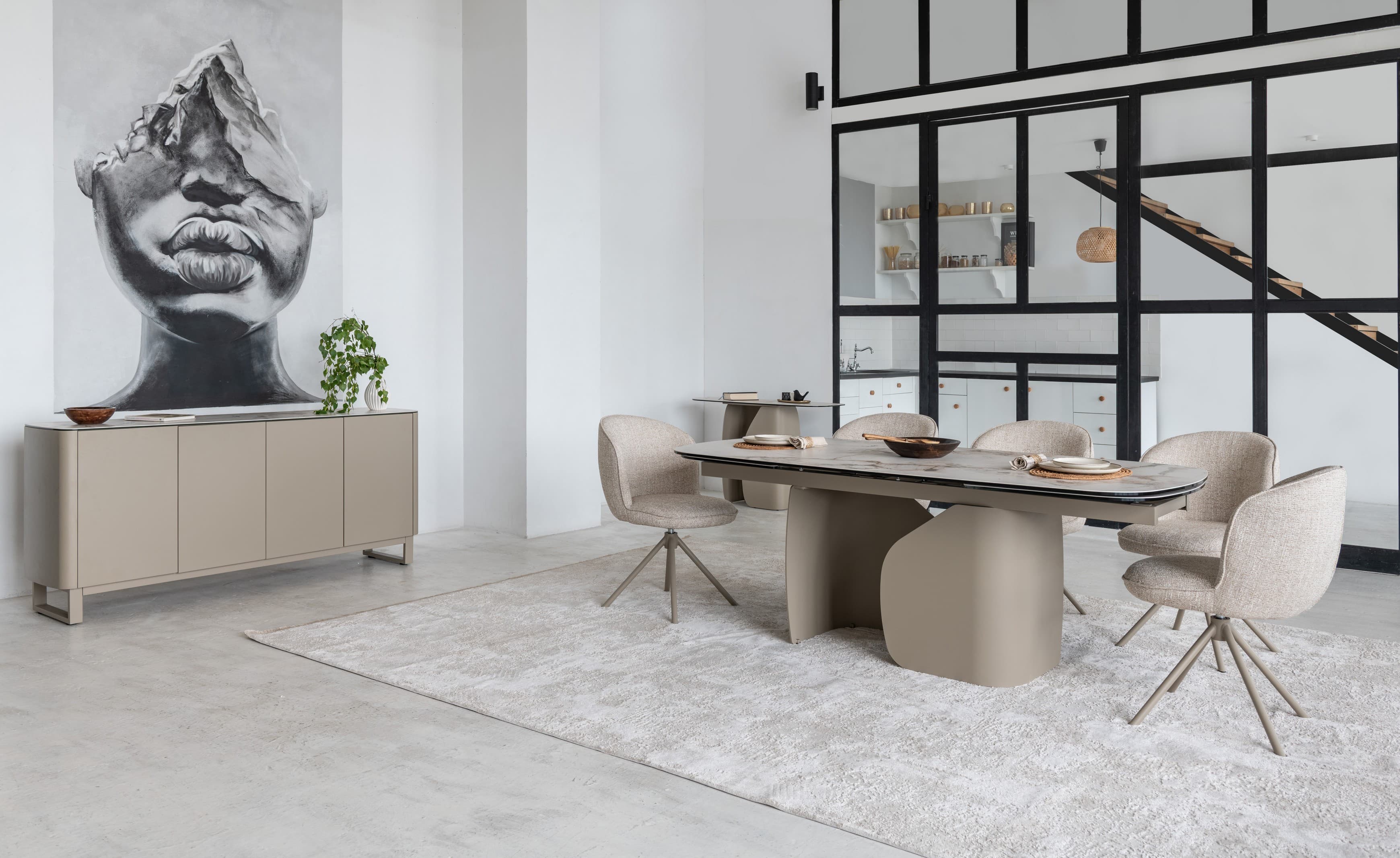 Буфет "Крістіано" аврора голд + бежевий 9