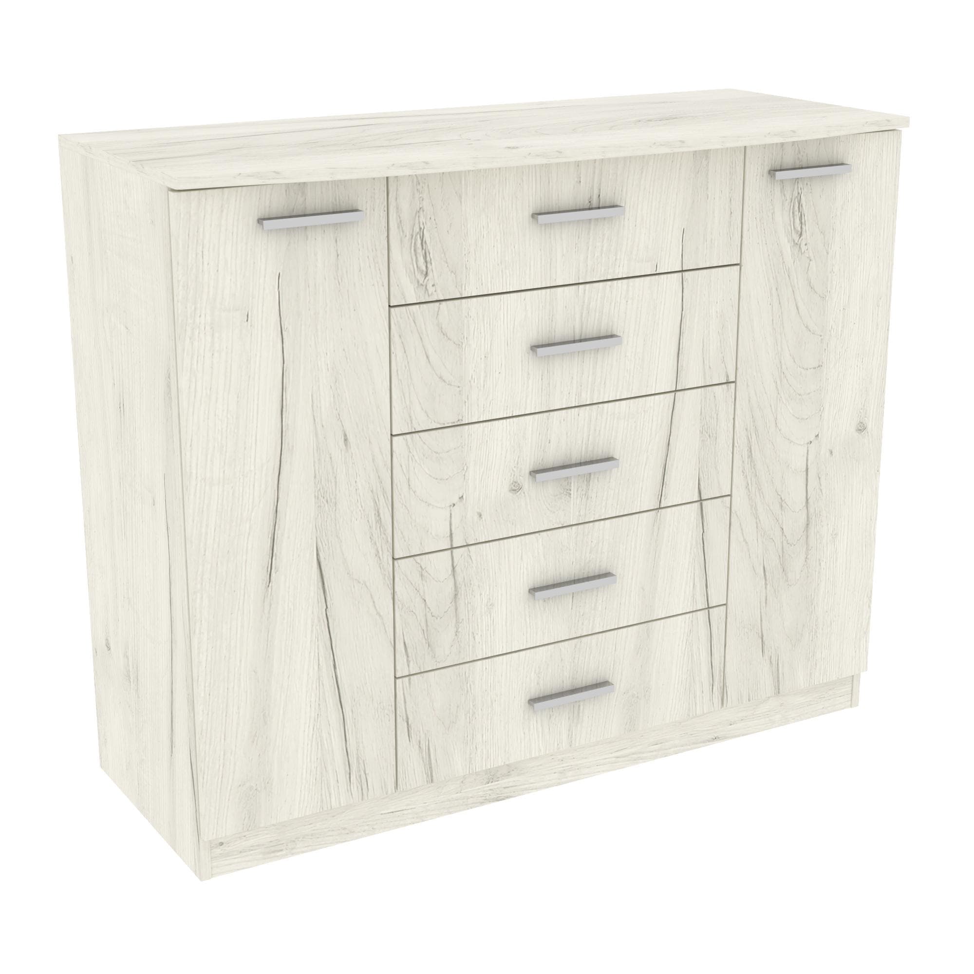 Комод №5, Дуб Крафт Білий, 1200/450/1000