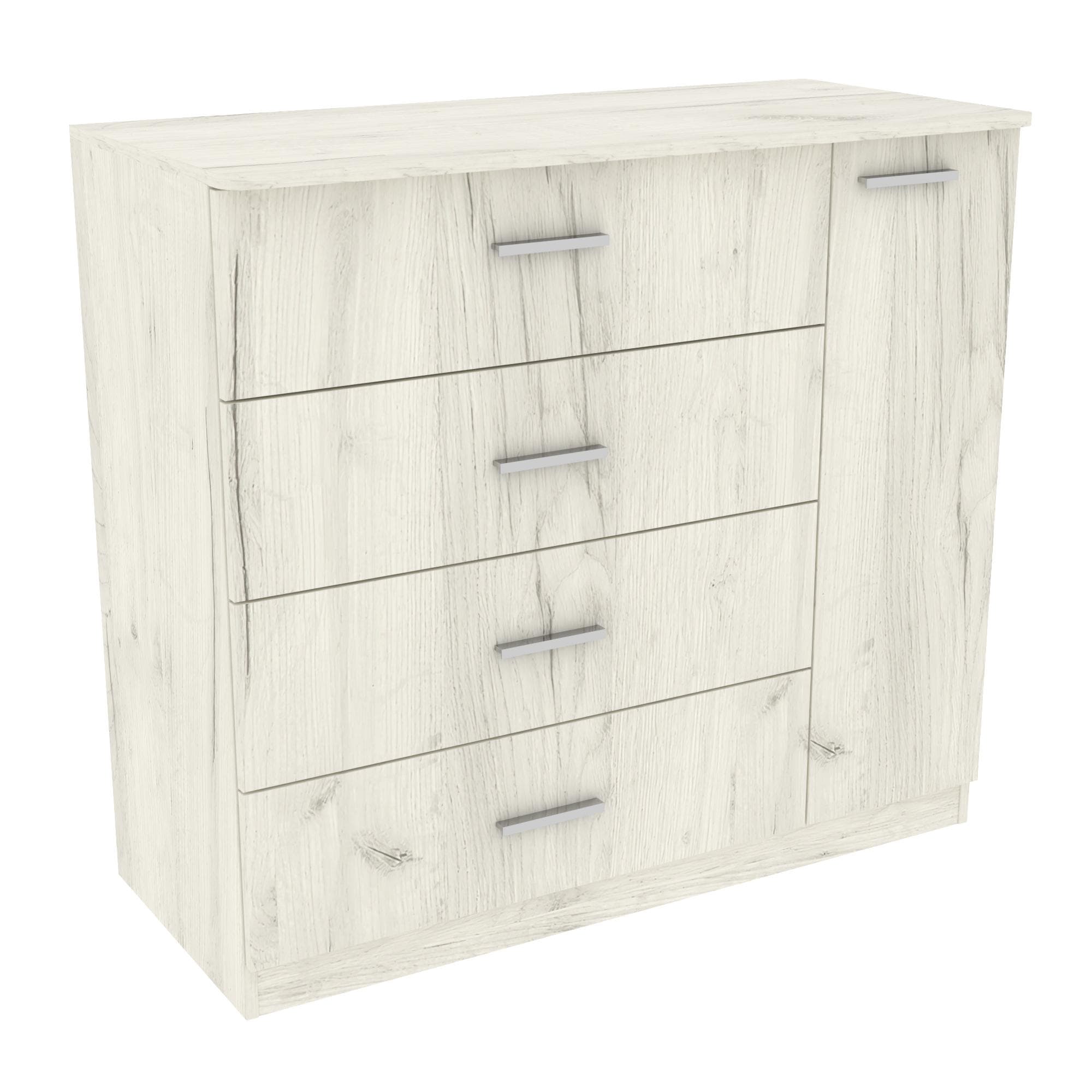 Комод Сабріна №2, Дуб Крафт Білий, 1100/500/1000