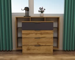 Комод Крістал, Дуб Аппалачі/Антрацит, 1200/450/1000