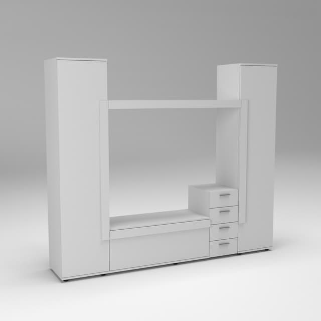 Стінка у вітальню під ТВ Ехо-2, Білий, 2160х420х1850