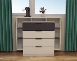 Комод Крістал, Білий/Антрацит, 1200/450/1000