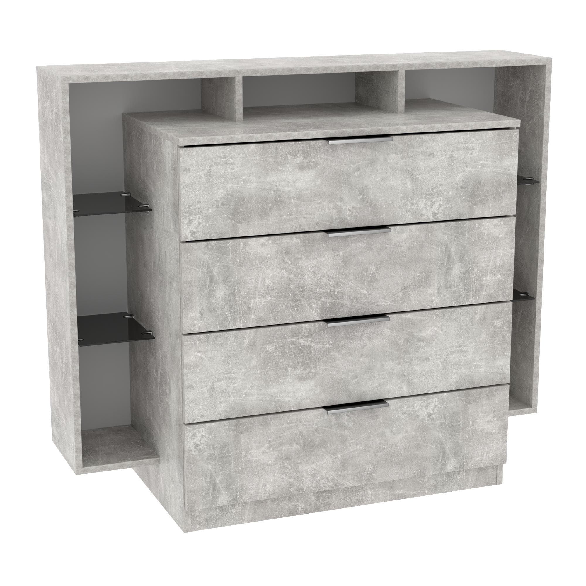 Комод Крістал, Бетон, 1200/450/1000