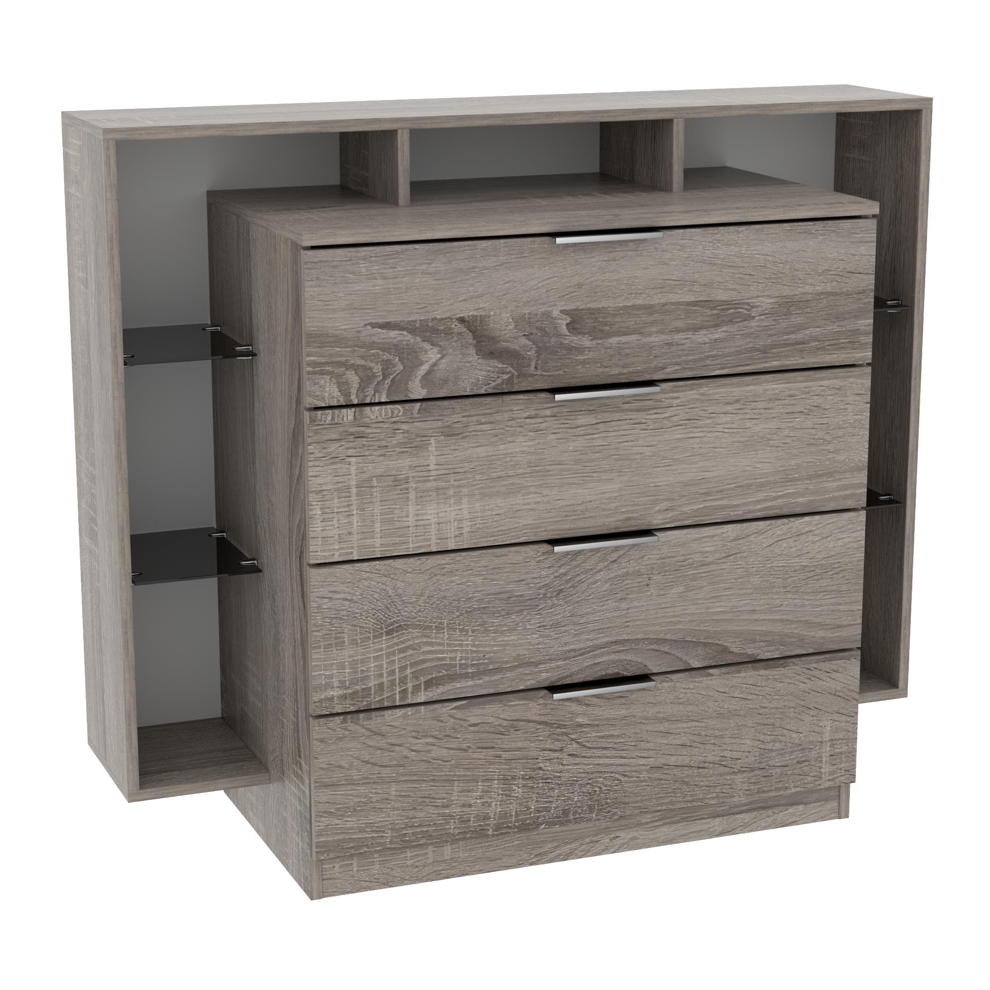 Комод Крістал, Дуб Сонома Трюфель, 1200/450/1000