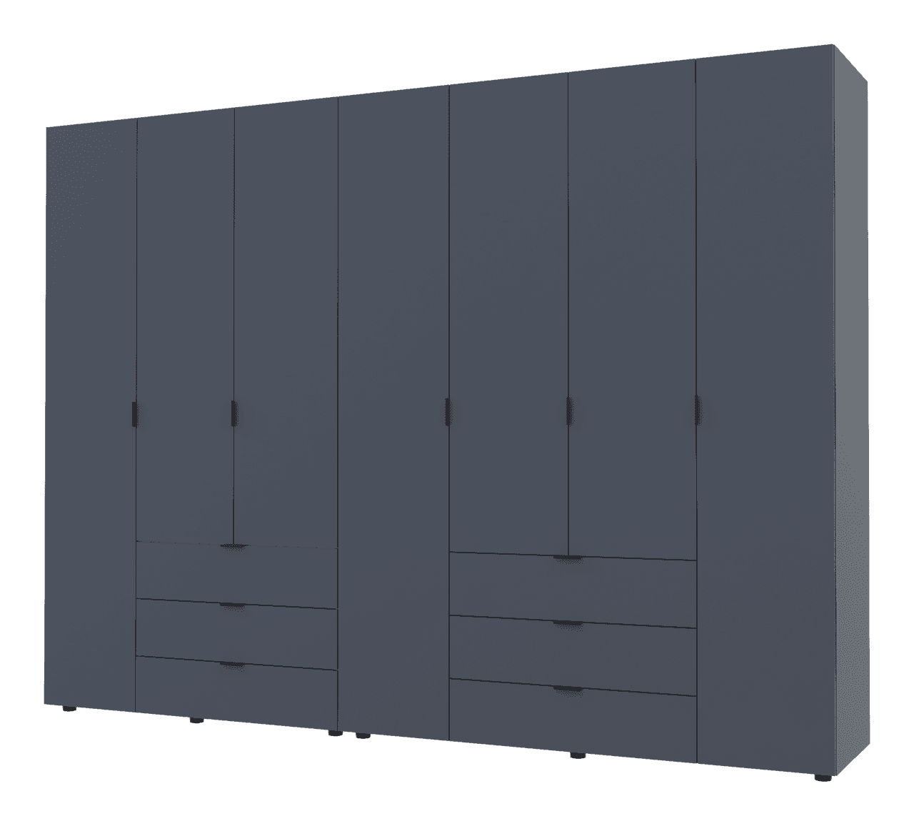 Розпашна Шафа для одягу Doros Гелар комплект Графіт 3+4 ДСП 271,2х49,5х203,4 (42002128)