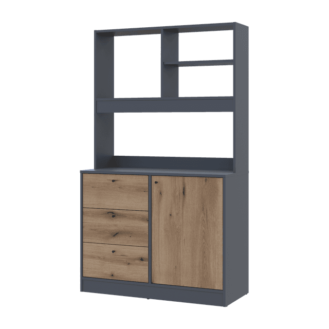 Міні-кухня Doros Лея Графіт/Дуб Евок ДСП 100х43х171 (81359336)