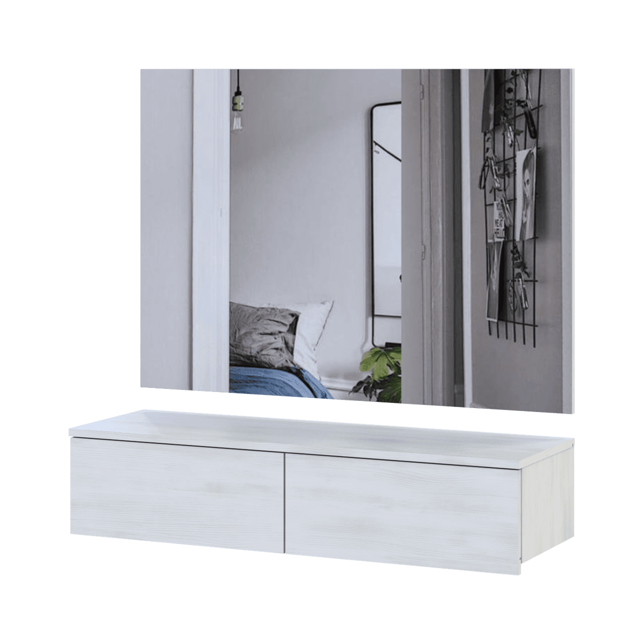 Комплект меблів Doros Левія + дзеркало Біле дерево 100х32х100 (42005240)