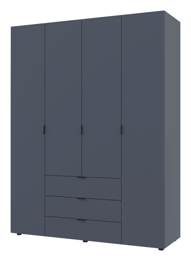 Розпашна Шафа для одягу Doros Гелар Графіт 4 ДСП 155х49,5х203,4 (80737075)