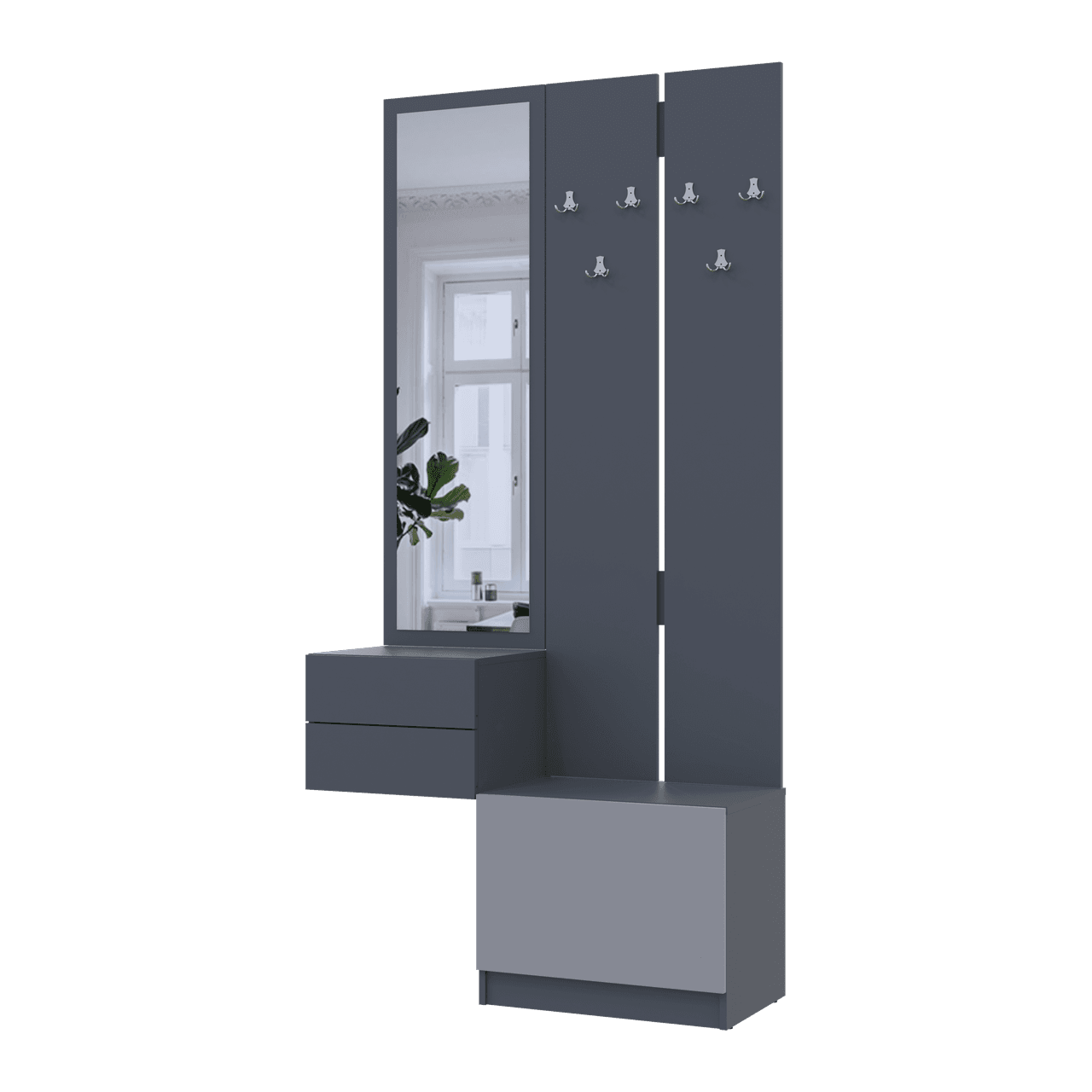 Передпокій Doros Сола 2+3 Doros Графіт/Сірий ДСП 105х40х215 (42005151)