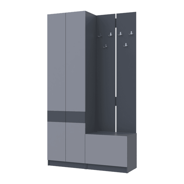 Передпокій Doros Сола 1+3 Doros Графіт/Сірий ДСП 120х40х215 (42005152)