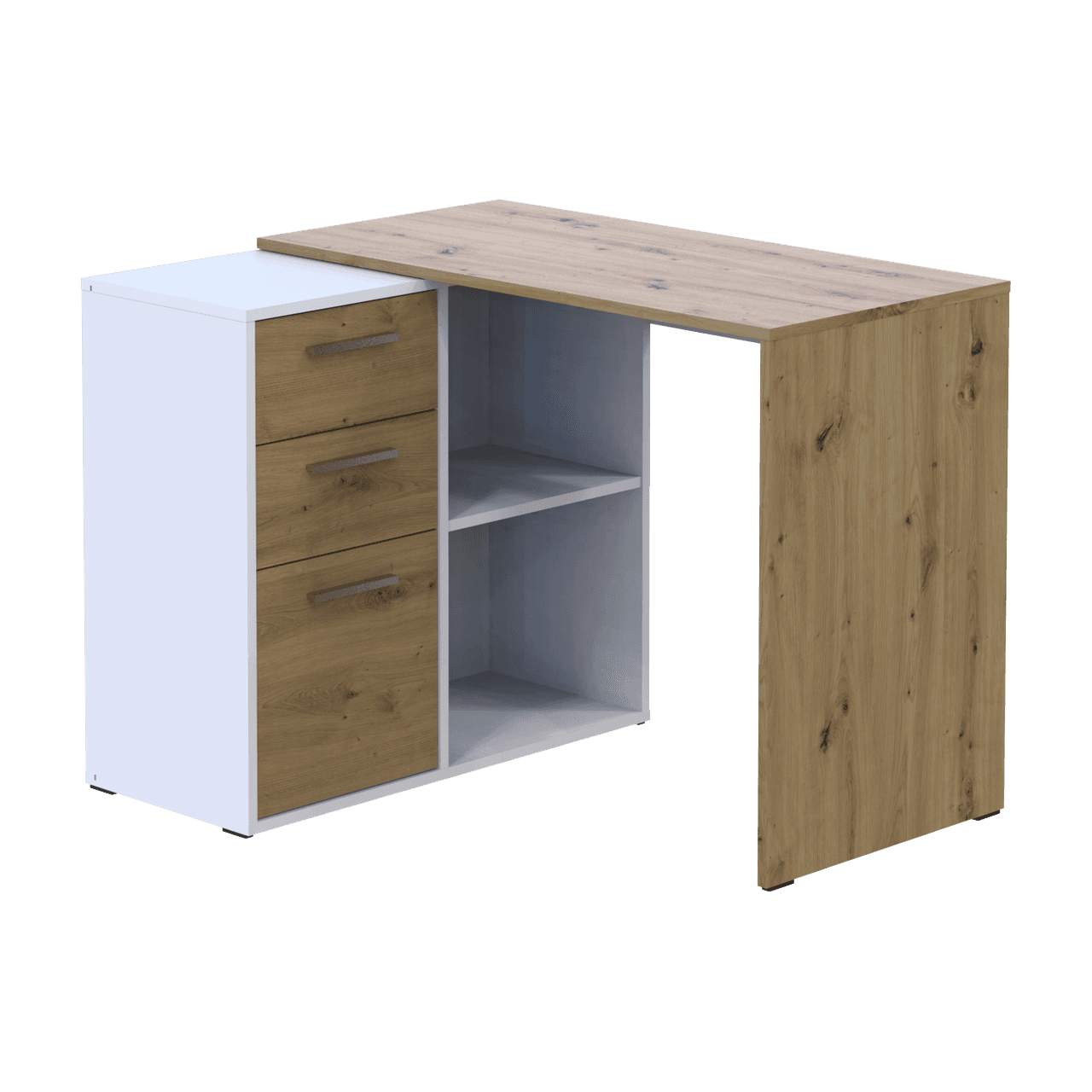 Офісний стіл Doros T8 Білий/Дуб Артізан 100х83х75 (41516060)