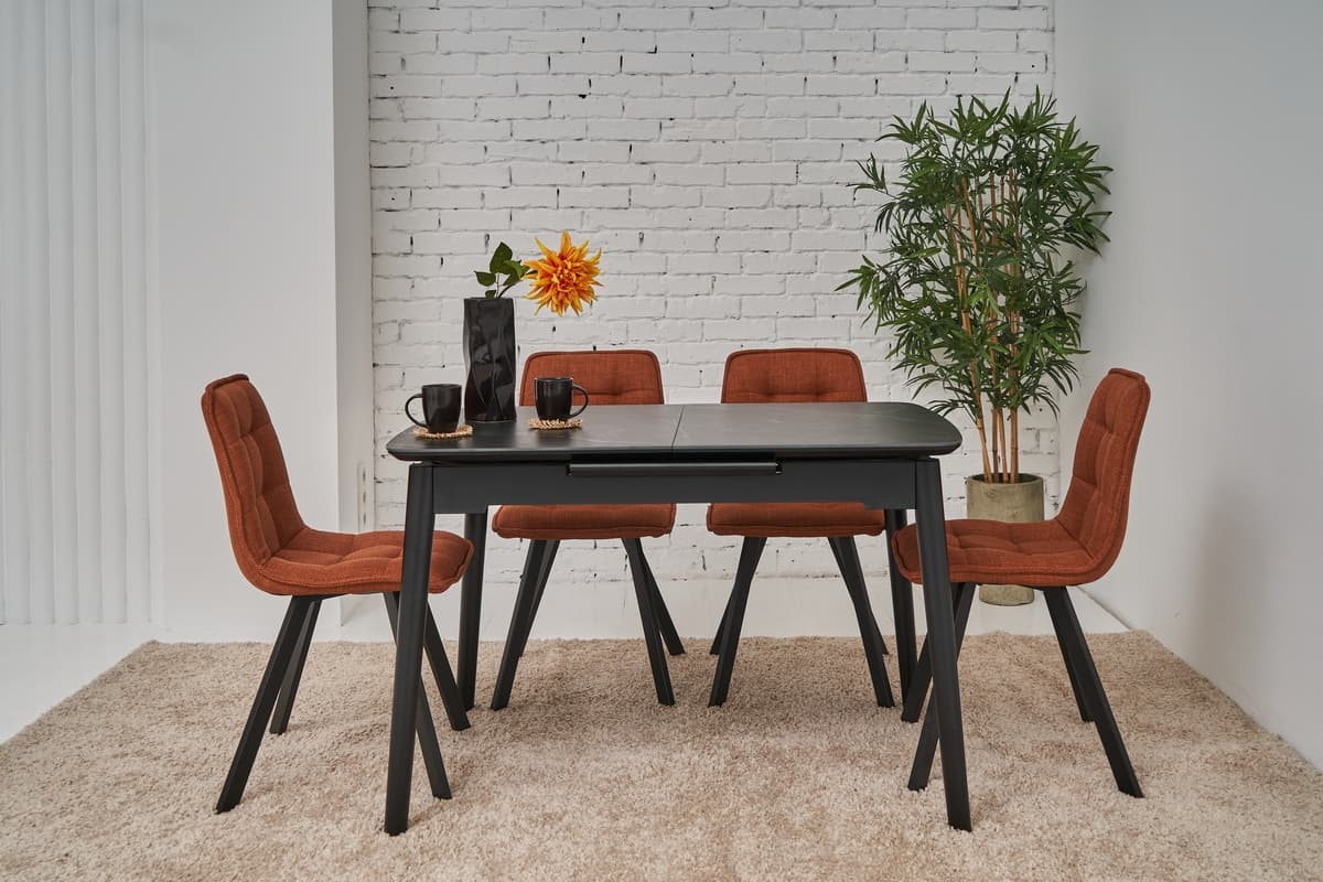 Керамічний стіл TM-76 чорний онікс + чорний 2