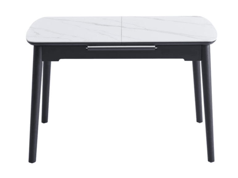 Керамічний стіл TM-76 білий мармур + чорний 8