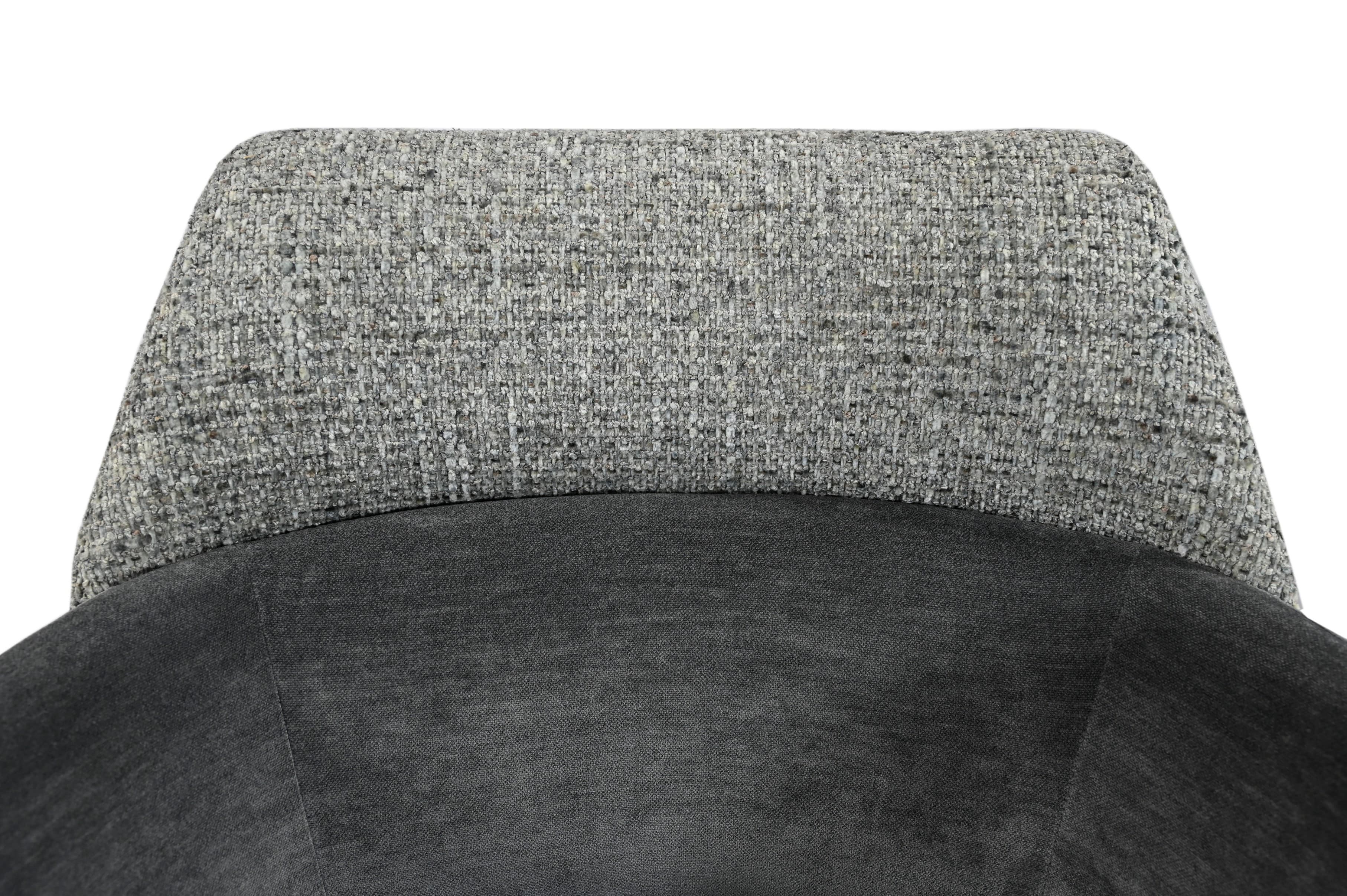 Стілець поворотний R-165 попільний + чорний 6