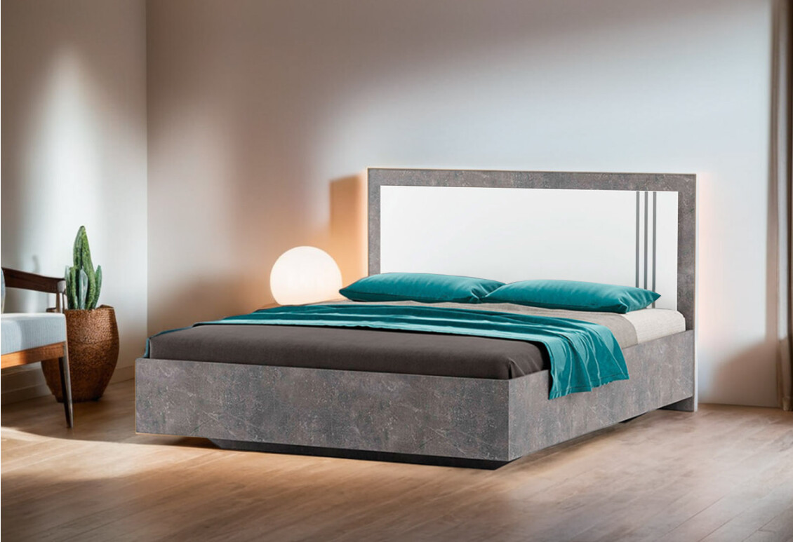 Ліжко Алекса (без вкладу) 160х200 см, індастріал/білий 2