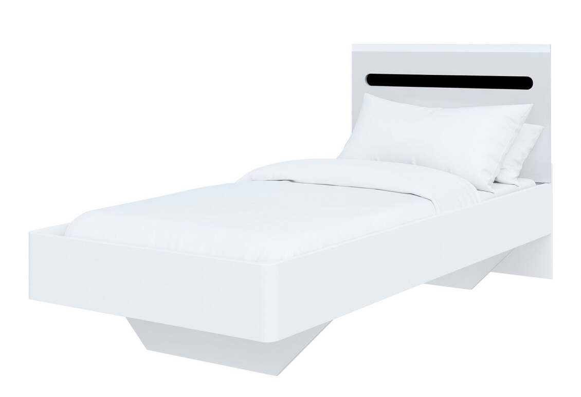 Ліжко Бянко (без каркаса) 90х200 см, Біле з чорною вставкою