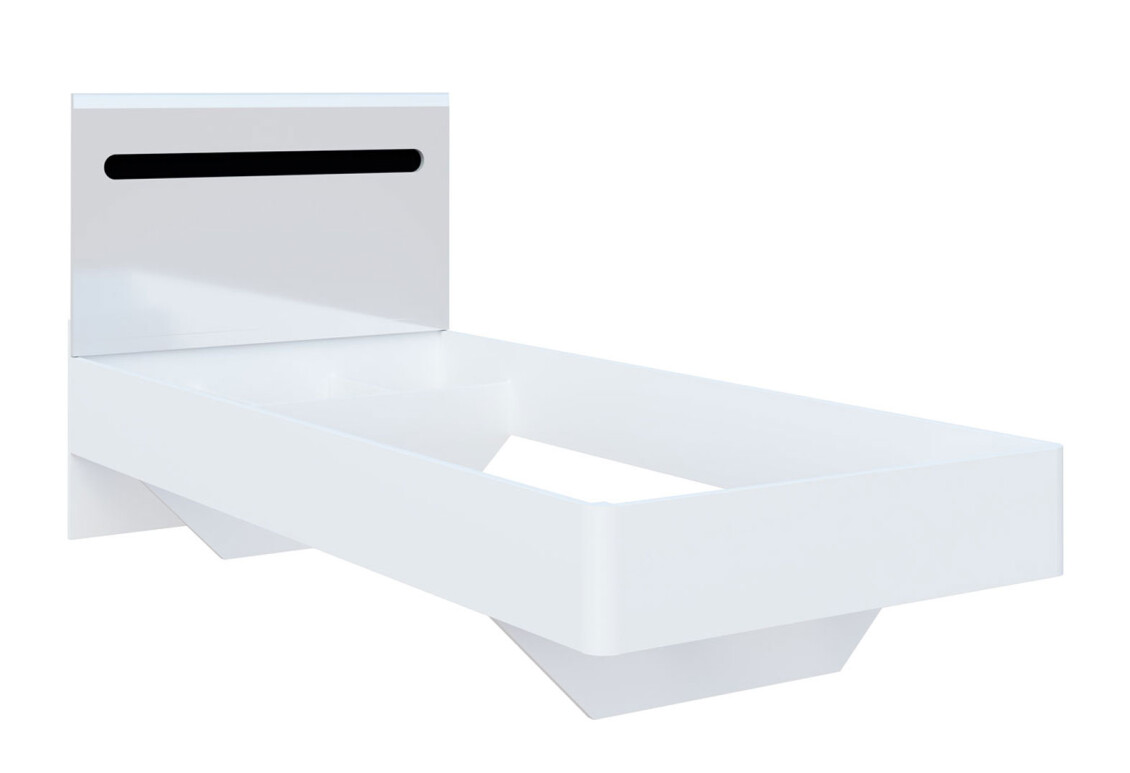 Ліжко Бянко (без каркаса) 90х200 см, Біле з чорною вставкою 3