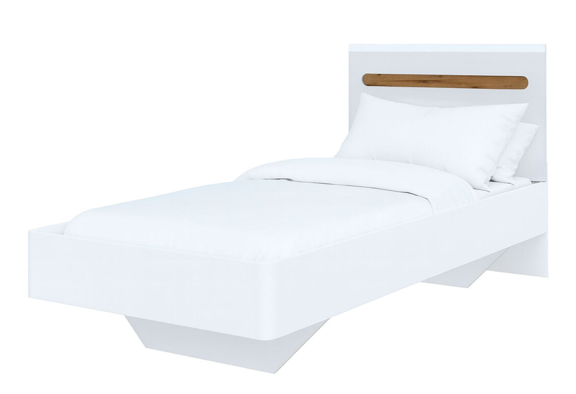 Ліжко Бянко (без каркаса) 90х200 см, Біле з вставкою дуб аппалачі