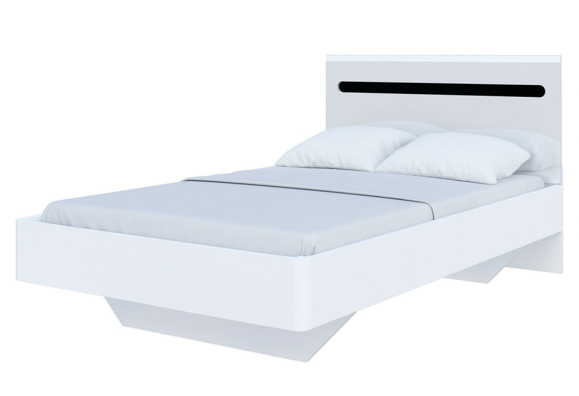 Ліжко Бянко (без вкладу) 120х200 см, Біле з чорною вставкою