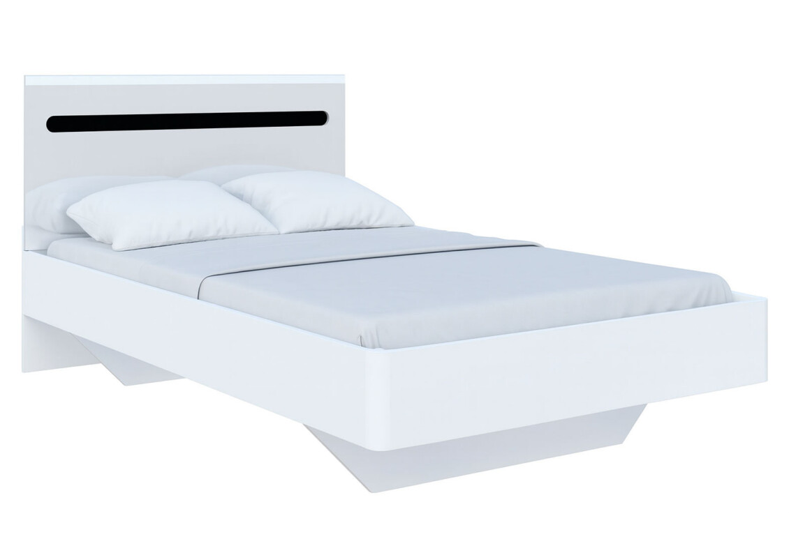 Ліжко Бянко (без вкладу) 120х200 см, Біле з чорною вставкою 4