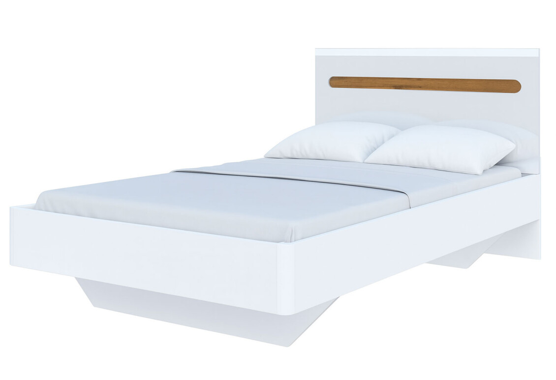Ліжко Бянко (без вкладу) 120х200 см, Біле з вставкою дуб аппалачі