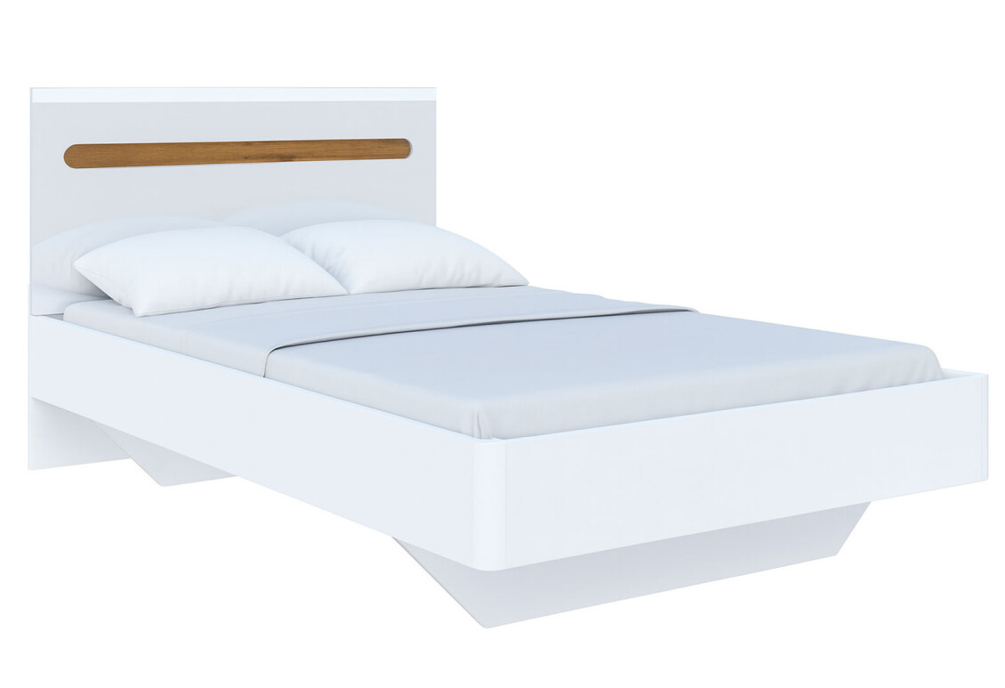 Ліжко Бянко (без вкладу) 120х200 см, Біле з вставкою дуб аппалачі 3
