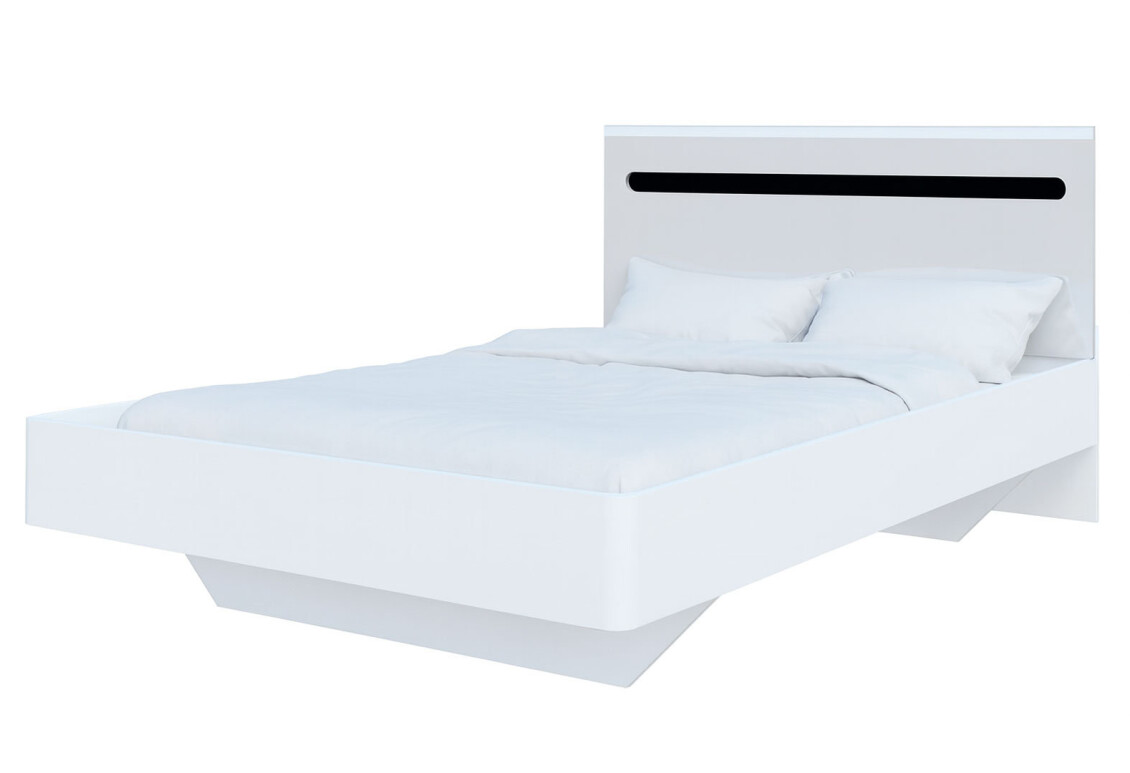 Ліжко Бянко (без вкладу) 140х200 см, Біле з чорною вставкою