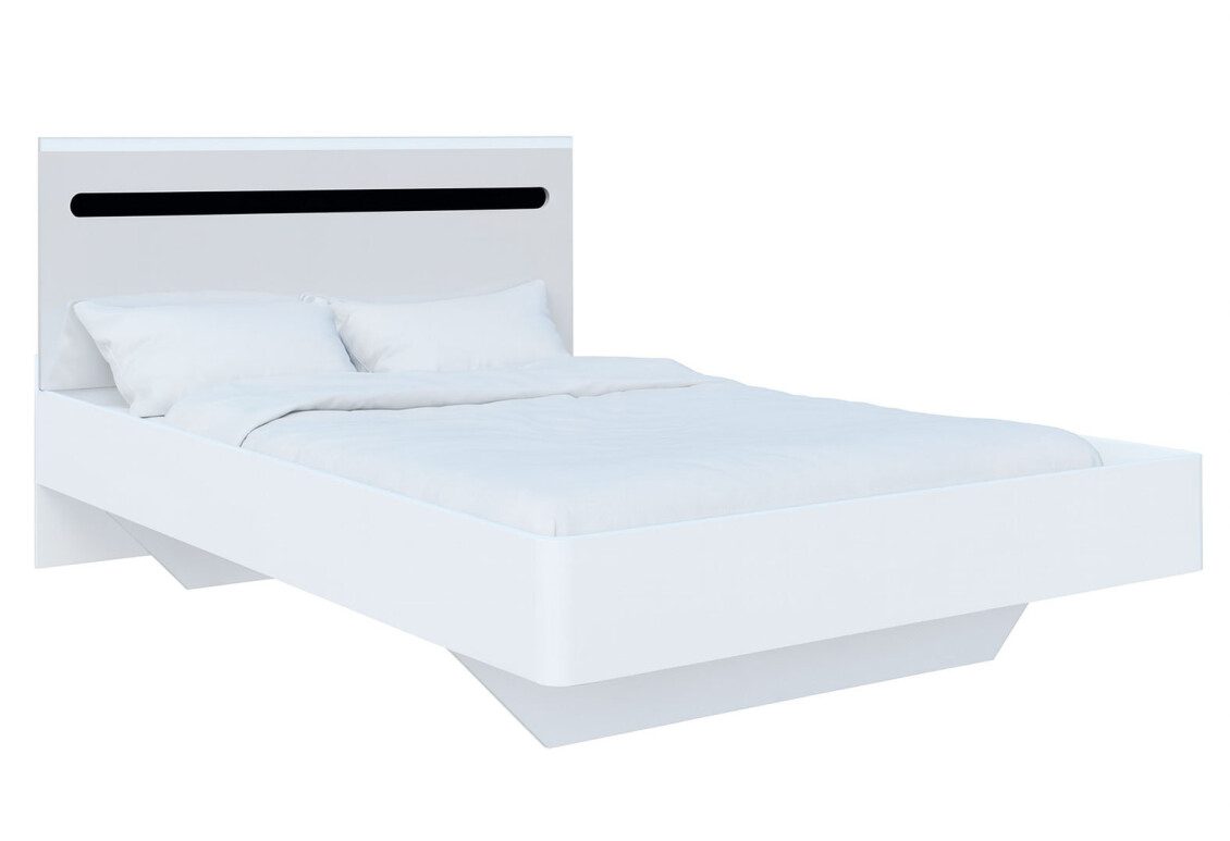 Ліжко Бянко (без вкладу) 140х200 см, Біле з чорною вставкою 4