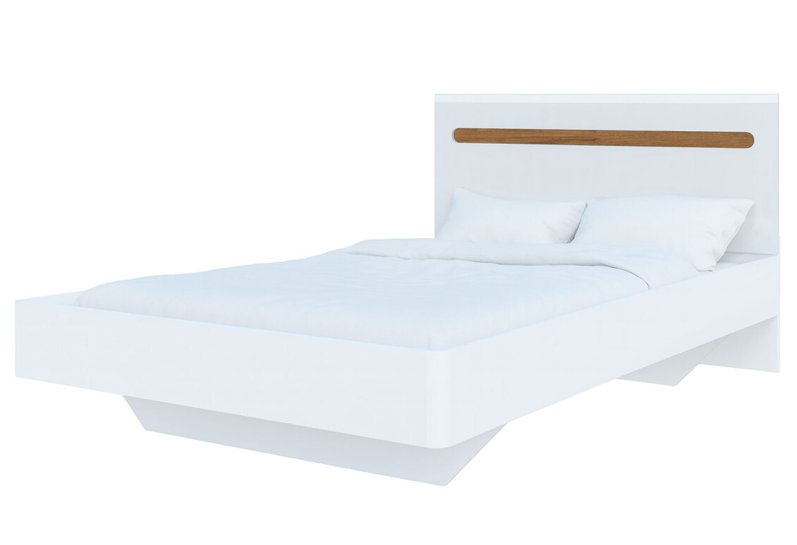 Ліжко Бянко (без вкладу) 160х200 см, Біле з вставкою дуб аппалачі