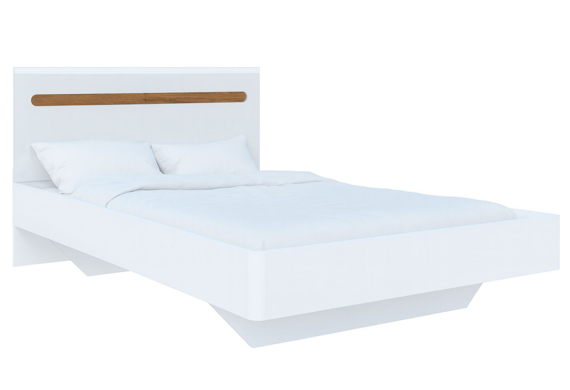Ліжко Бянко (без вкладу) 160х200 см, Біле з вставкою дуб аппалачі 3