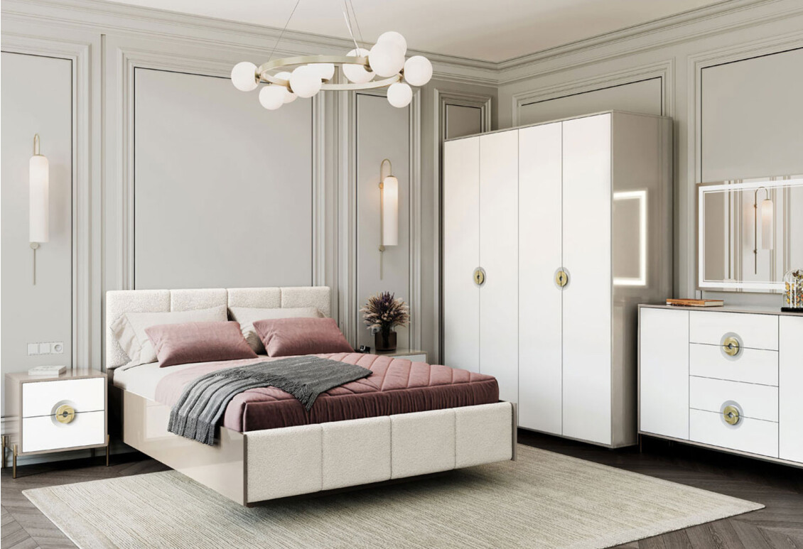 Ліжко Фуріоза 160х200 см (без вкладу), Глиняний сірий, лак / тк. Bellini 05 2