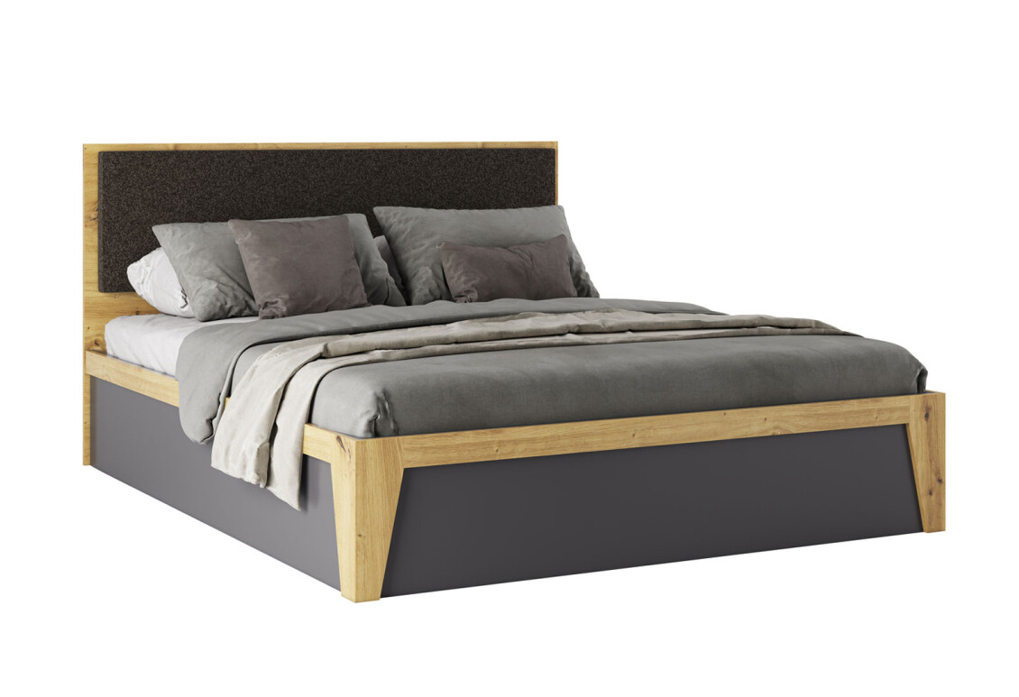 Ліжко Каміла (без вкладу) 160х200 см, дуб артизан, графіт / графіт 4
