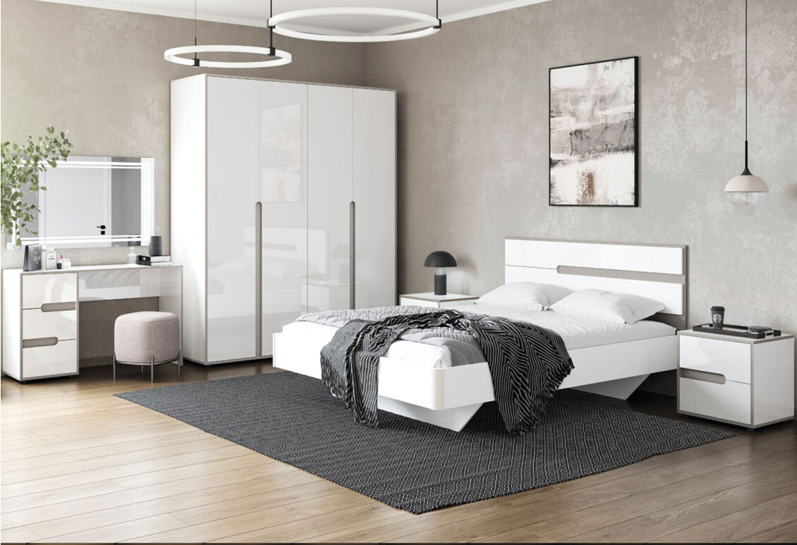 Ліжко Лінда 160х200 см (без вкладу), Німфеа Альба, лак, вставки тоффі 3