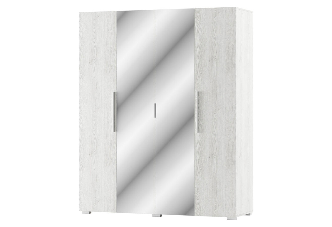 Шафа Ромбо 4-дверна з дзеркалом 180 см Артвуд світлий