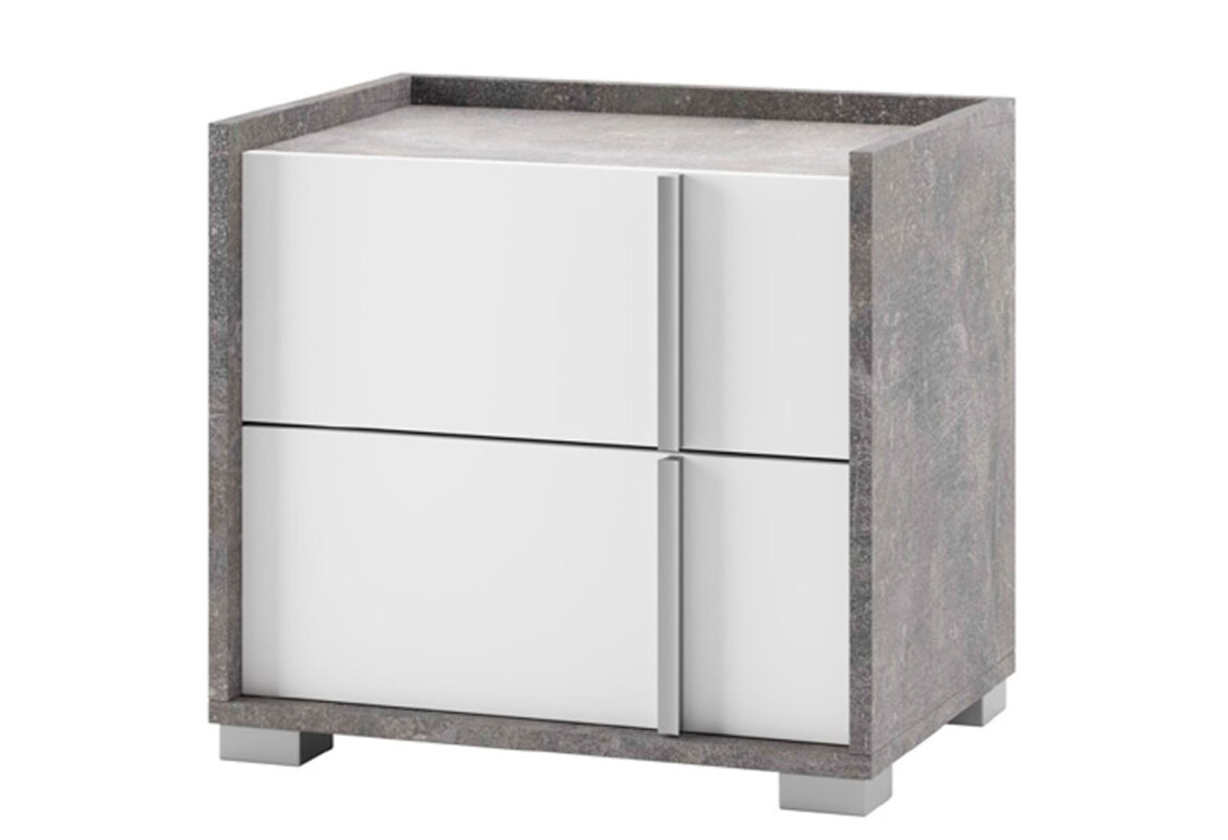 Тумба приліжкова Алекса з 2 шухлядами 55 см Індастріал/Білий